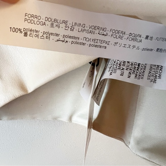 ZARA ECRU Beige FAUX LEATHER CROP TOP Spaghetti Straps Size Medium NEW - Picture 9 of 9